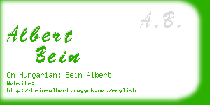 albert bein business card